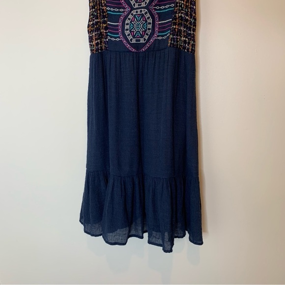 Flying Tomato blue embroidered spaghetti strap sundress Rayon/Poly blend. Size M - Picture 6 of 9